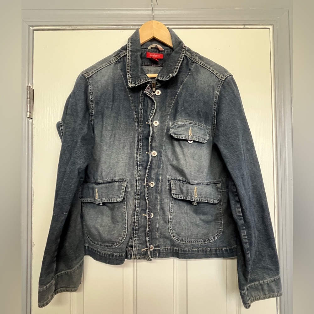 Sundance Denim Utility Jacket – Women’s L – Vintage Hong Kong – 100% Cotton